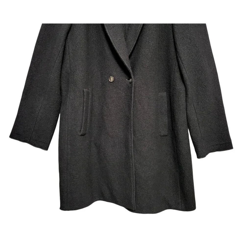 J. Crew Daphne Topcoat Italian Boiled Wool Black Coat